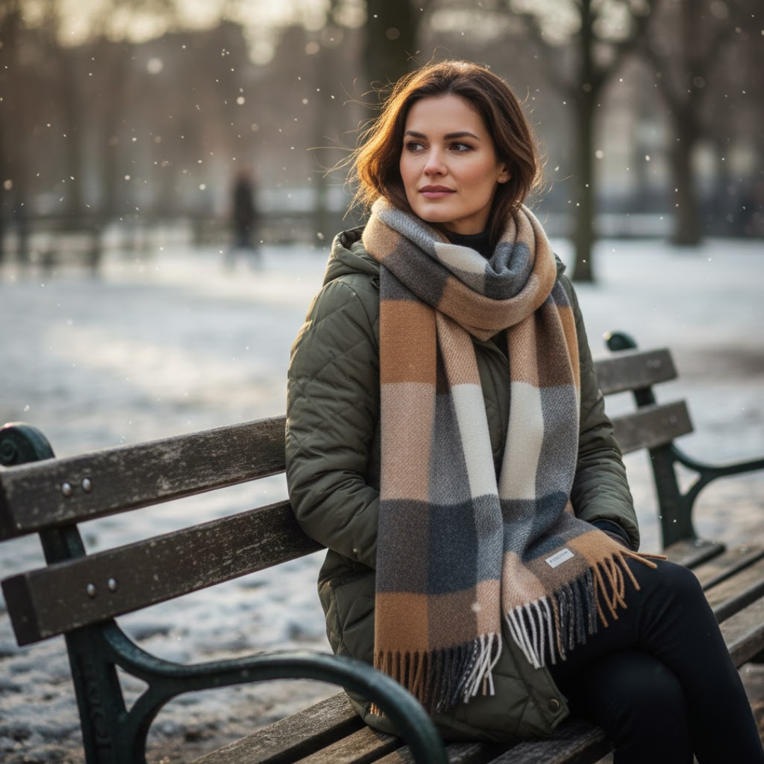 Elouise | Kaschmir Schal – Weich, Warm & Stilvolles Karomuster Decorique.de