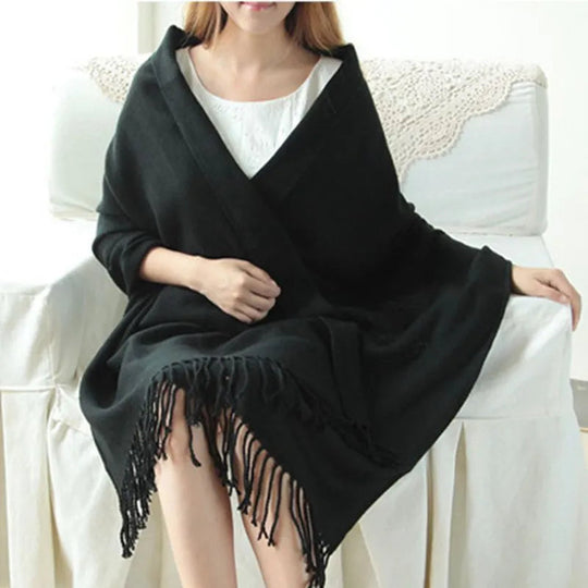 Elouise | Kaschmir Schal – Weich, Warm & Stilvolles Karomuster Schwarz Decorique.de