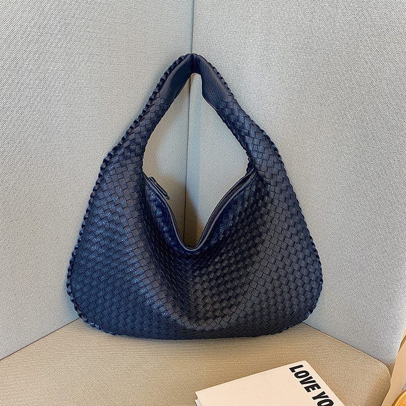 Elvira | Handtasche Geflochten stilvoll Marineblau Decorique.de