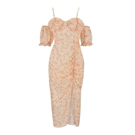 Emilia | Damen Schlankmachende Sommerkleid | Midi Decorique.de