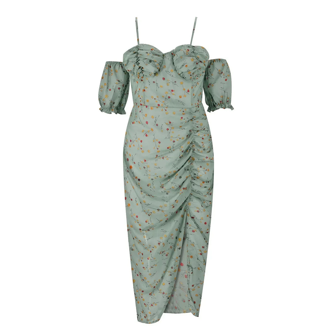 Emilia | Damen Schlankmachende Sommerkleid | Midi Decorique.de
