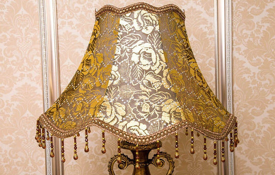 EraGlow | Europäische Vintage-Stoff Antike 1-Licht Tischlampe Decorique.de