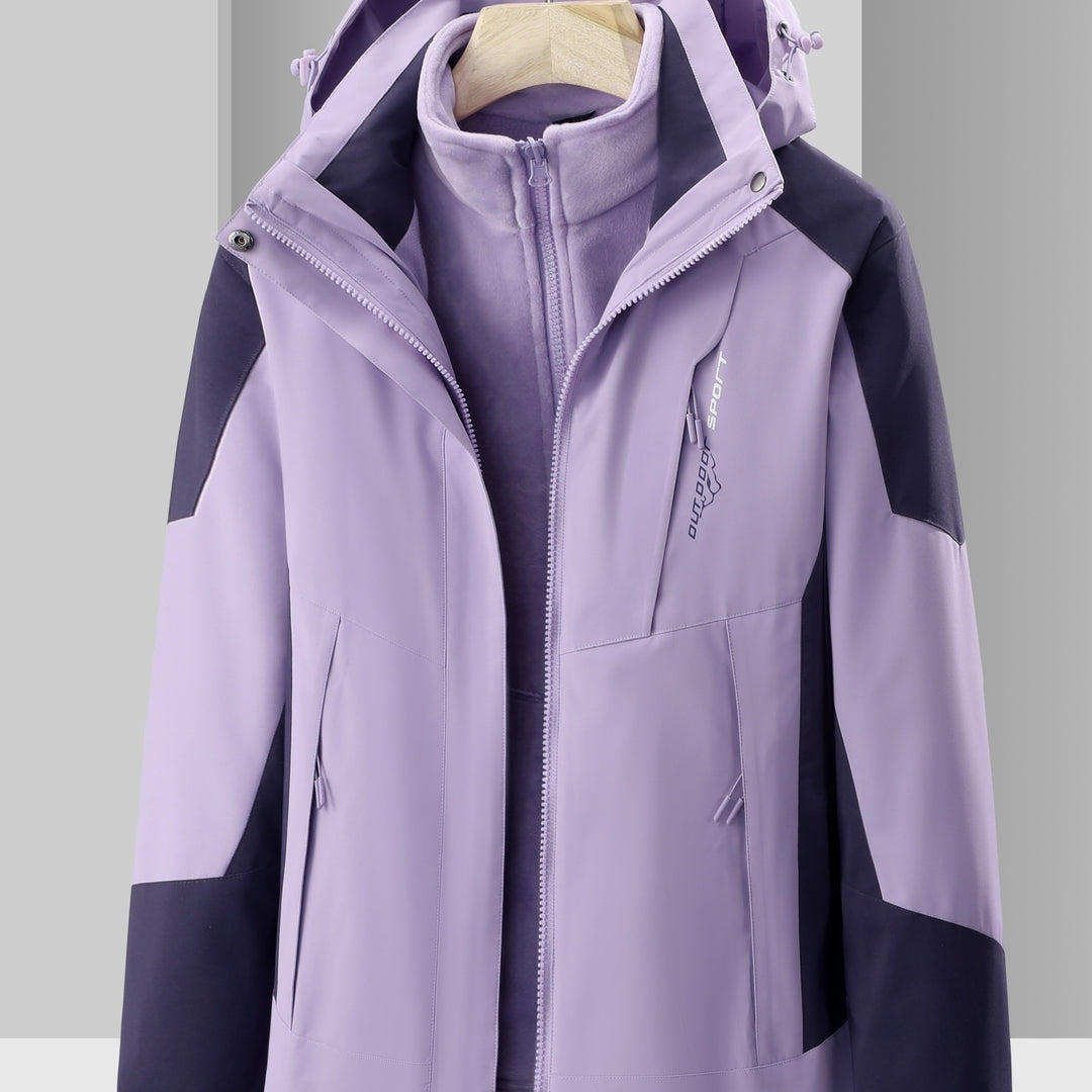 Erika | Damen Skijacke – 3-in-1 Design mit Innenfutter Veilchenblau Decorique.de