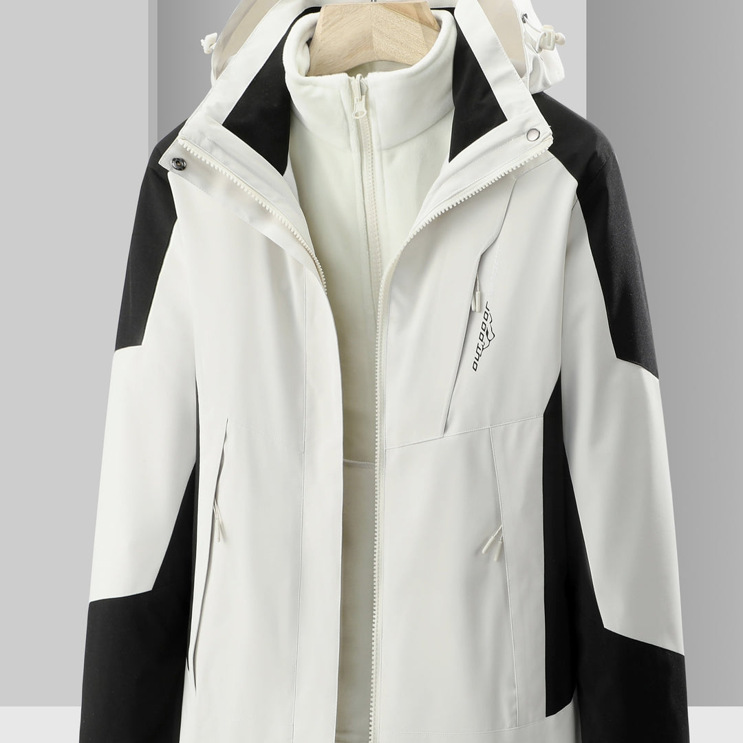 Erika | Damen Skijacke – 3-in-1 Design mit Innenfutter Weiß Decorique.de