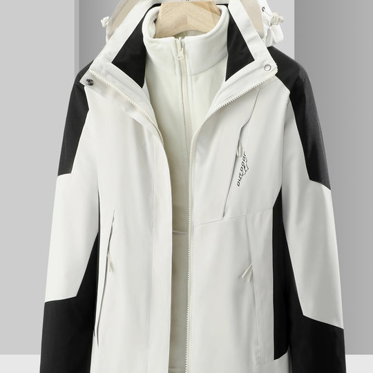 Erika | Damen Skijacke – 3-in-1 Design mit Innenfutter Weiß Decorique.de