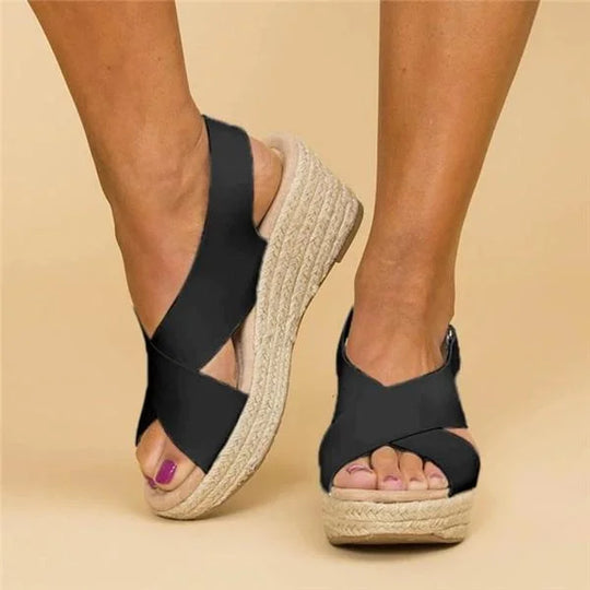 EvoWear | Orthopädische Espadrilles mit Keilabsatz in Taupe Decorique.de