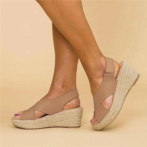 EvoWear | Orthopädische Espadrilles mit Keilabsatz in Taupe Decorique.de