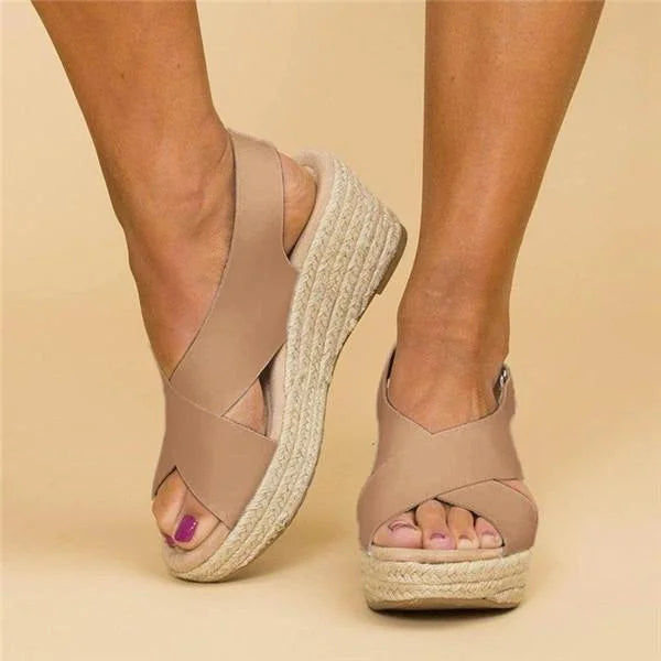 EvoWear | Orthopädische Espadrilles mit Keilabsatz in Taupe Decorique.de