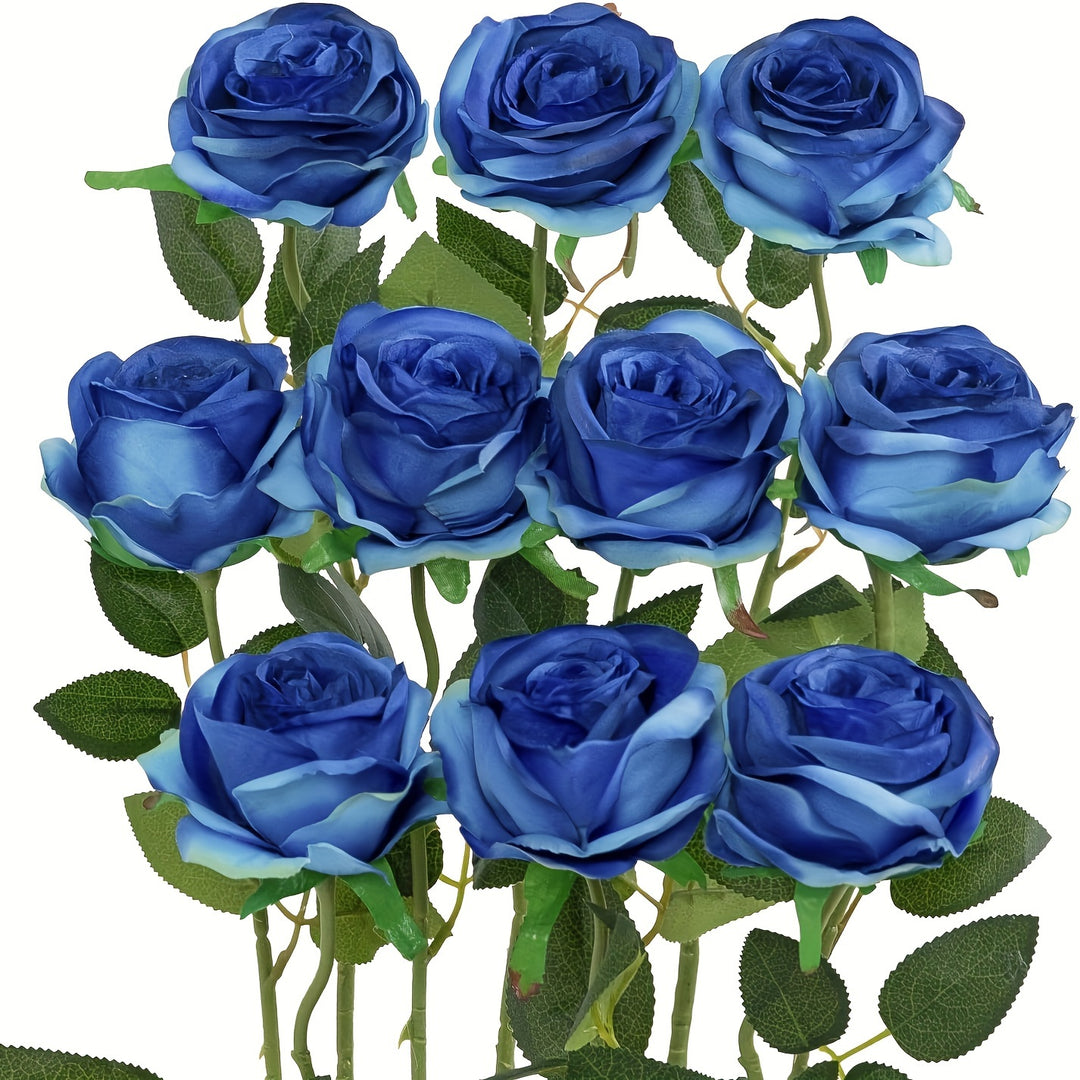 BloomMate | Artificial Roses 10-Pack – Realistic Wedding Décor