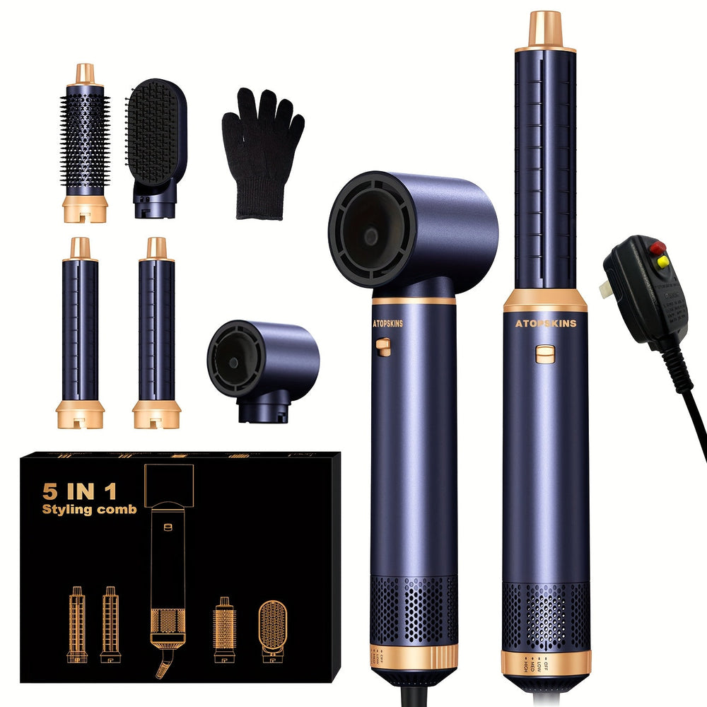CurlMate | 5-in-1 Haartrockner & Multistyler für Perfekte Locken und Glattes Haar