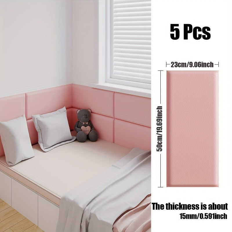 WallSoft | 3D wall panels set of 5 - Soft padded & self-adhesive