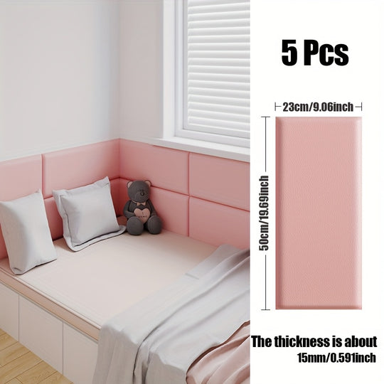 WallSoft | 3D wall panels set of 5 - Soft padded & self-adhesive