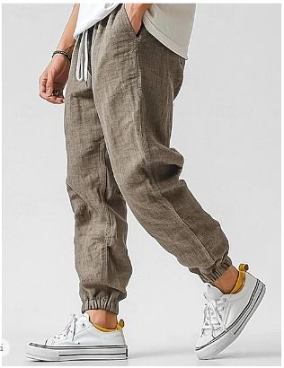 Fabio | Leichte Leinen-Cargohose | Herren Khaki Decorique.de