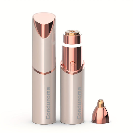 FaceFlick | 2-in-1 Augenbrauen- & Gesichtstrimmer - Präzise & USB aufladbar Gold Decorique.de