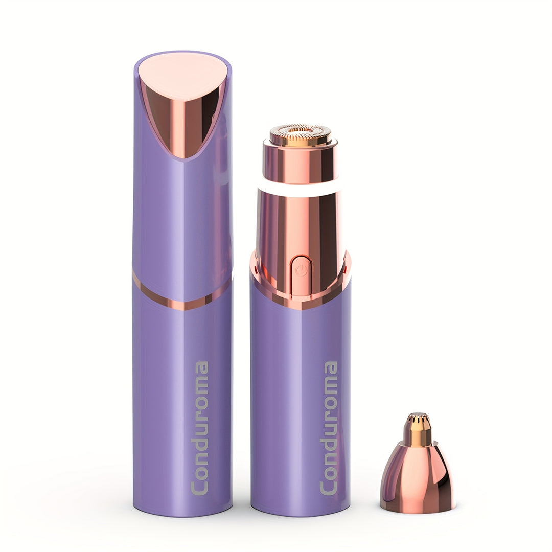 FaceFlick | 2-in-1 Augenbrauen- & Gesichtstrimmer - Präzise & USB aufladbar Lila Decorique.de