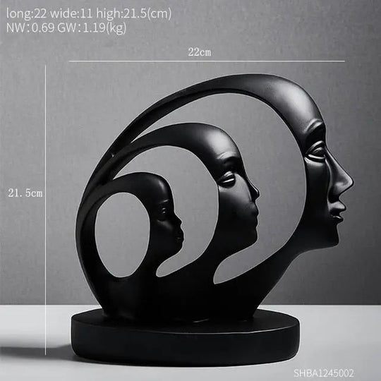 FaceMuse | Abstrakte Skulptur in Schwarz & Weiß Gesicht - Schwarz Decorique.de