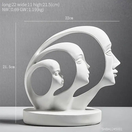 FaceMuse | Abstrakte Skulptur in Schwarz & Weiß Gesicht - Weiß Decorique.de