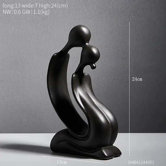 FaceMuse | Abstrakte Skulptur in Schwarz & Weiß Paar - Schwarz Decorique.de