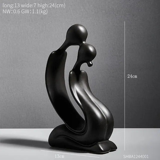 FaceMuse | Abstrakte Skulptur in Schwarz & Weiß Paar - Schwarz Decorique.de