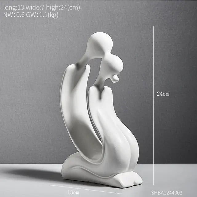 FaceMuse | Abstrakte Skulptur in Schwarz & Weiß Paar - Weiß Decorique.de