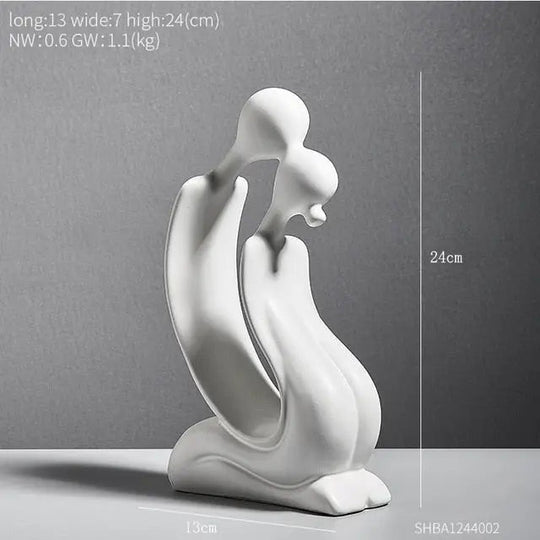 FaceMuse | Abstrakte Skulptur in Schwarz & Weiß Paar - Weiß Decorique.de