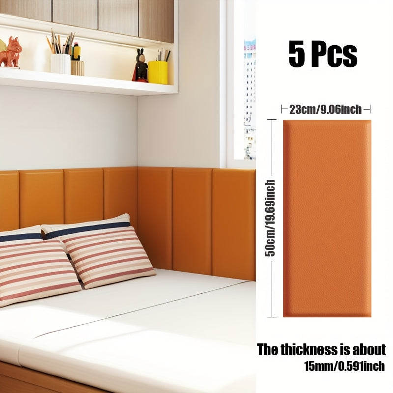 WallSoft | 3D wall panels set of 5 - Soft padded & self-adhesive