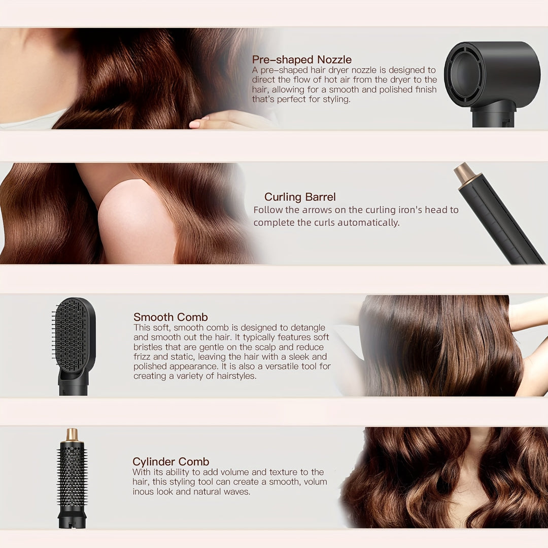 GlamWrap | 5-in-1 Warmluftbürste & Lockenstyler für nasses & trockenes Haar
