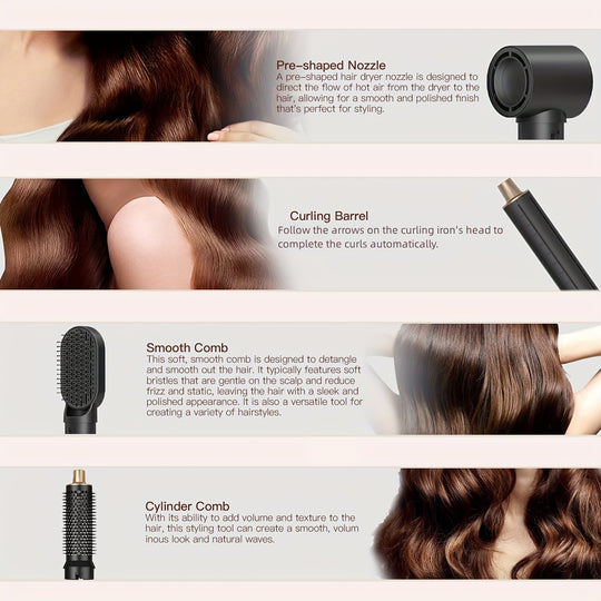 GlamWrap | 5-in-1 Warmluftbürste & Lockenstyler für nasses & trockenes Haar