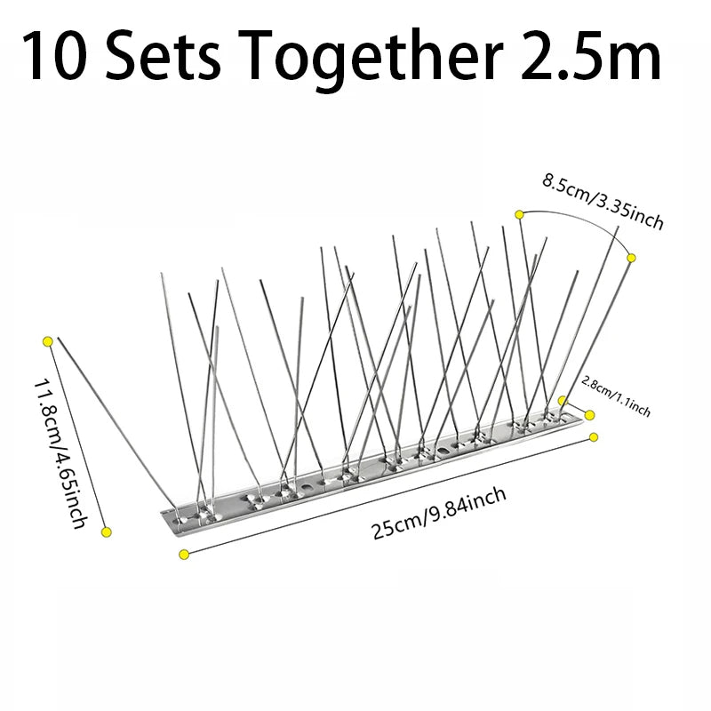 FeatherFence | Außen Edelstahl Vogelabwehrspitzen Set von 10 Decorique.de