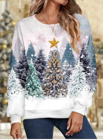 FestiveLetty | Weihnachts-Sweatshirt – Warm & Einfaches Layering Weiß Decorique.de