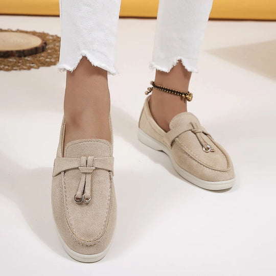 Fioralina | Damen-Loafer – Hochwertiges Leder Khaki Decorique.de