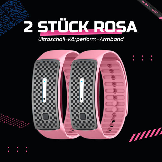 FitBand | Innovatives Ultraschall-Körperform Armband Rosa 2 Stücke Decorique.de