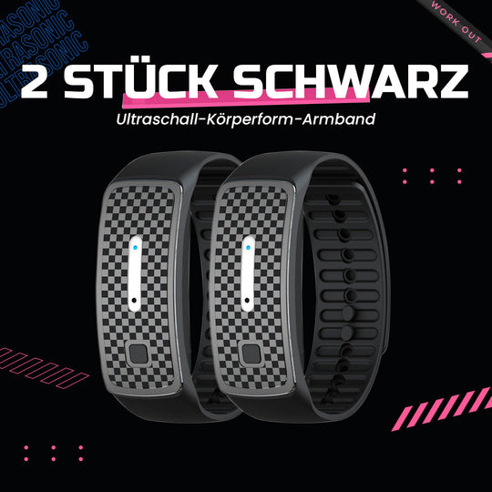 FitBand | Innovatives Ultraschall-Körperform Armband Schwarz 2 Stücke Decorique.de