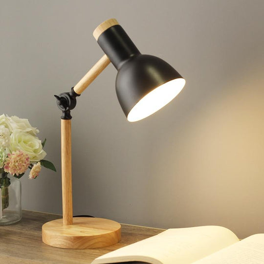 FlexiGlo | Verstellbare & Zusammenklappbare Tischlampe aus Holz Schwarz Decorique.de