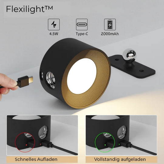 Flexilight | Kabellose wiederaufladbare 360°-Wandleuchte Decorique.de