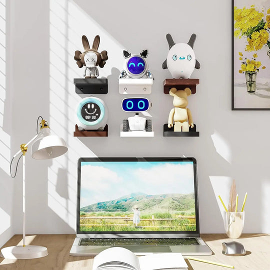 FloatBox | 4er-Pack kleine schwebende Holzregale Decorique.de