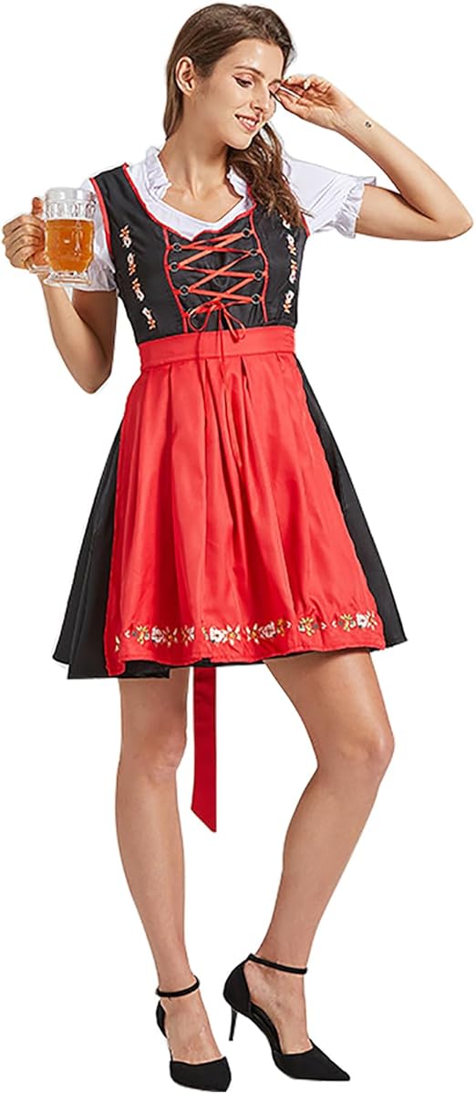 FloralGlam | Dirndl mit Blumenstickerei und Schnürung für das Oktoberfest Decorique.de