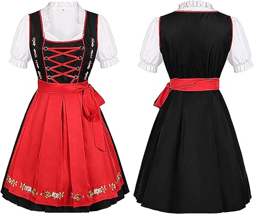 FloralGlam | Dirndl mit Blumenstickerei und Schnürung für das Oktoberfest Decorique.de