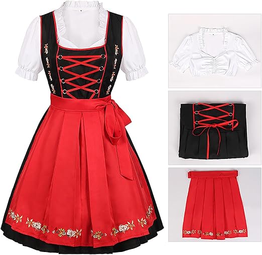 FloralGlam | Dirndl mit Blumenstickerei und Schnürung für das Oktoberfest Decorique.de
