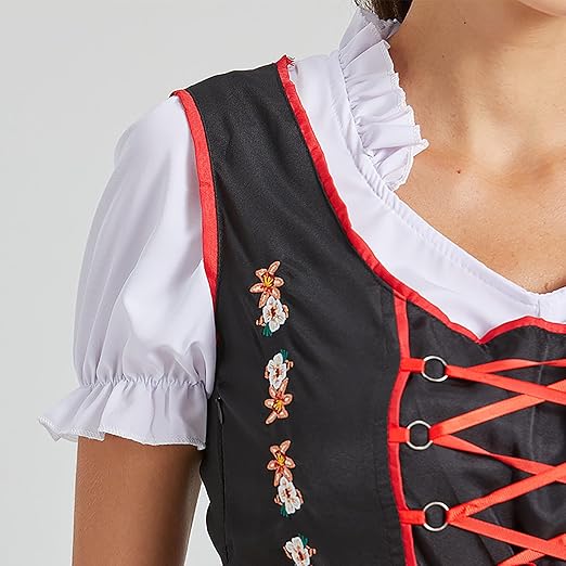 FloralGlam | Dirndl mit Blumenstickerei und Schnürung für das Oktoberfest Decorique.de