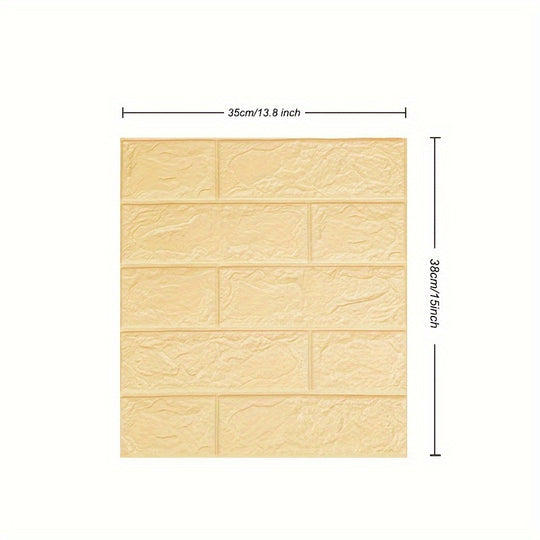 FoamLux | 3D Ziegel Paneele – Geräuschdämpfend & abwischbar Beige Decorique.de