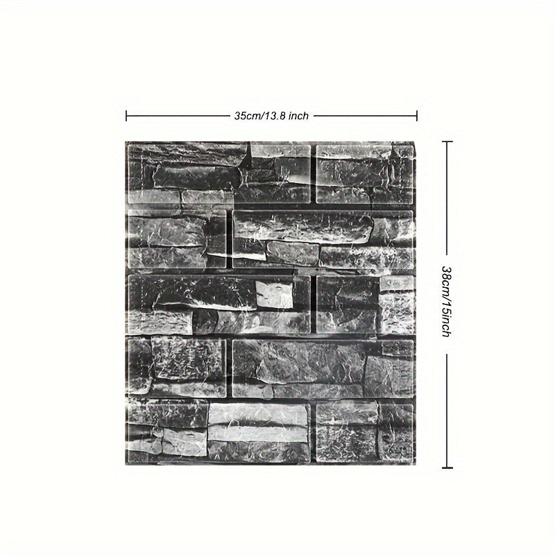 FoamLux | 3D Ziegel Paneele – Geräuschdämpfend & abwischbar Fels schwarz Decorique.de