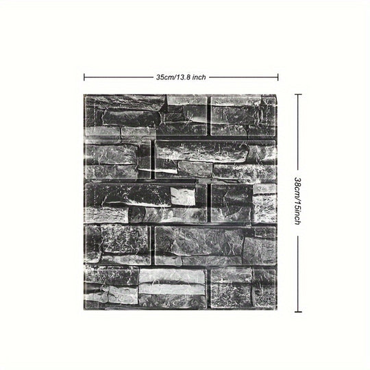 FoamLux | 3D Ziegel Paneele – Geräuschdämpfend & abwischbar Fels schwarz Decorique.de