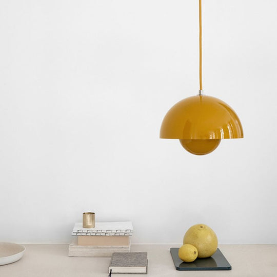 FormaLuce | Moderne kreative 1-Licht Pendelleuchte Schmiedeeisen Geometrische Hängelampe Gelb Decorique.de