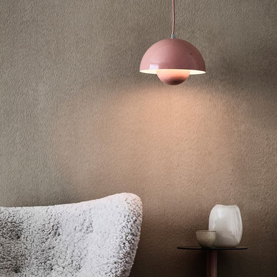 FormaLuce | Moderne kreative 1-Licht Pendelleuchte Schmiedeeisen Geometrische Hängelampe Rosa Decorique.de