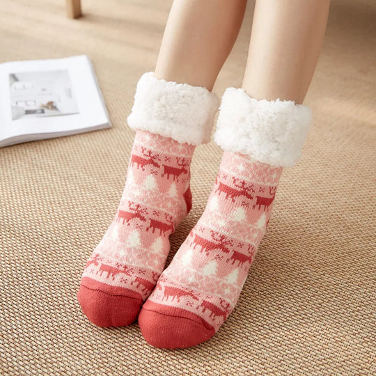 FuzzyWarm | Flauschige Winter-Plüschsocken für Damen Rosa Re Decorique.de