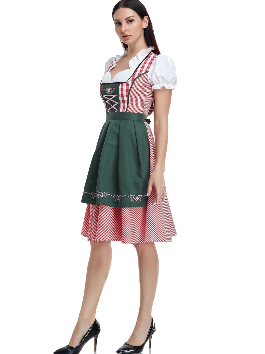 Gipfelglanz | Damen-Oktoberfest-Dirndl in Stilvollem Oliv Olivgrün Decorique.de