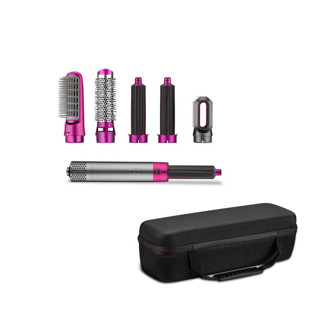 GlamAir | 5-in-1 Haarstyler – Schonend Trocknen & Formen Rosa + Reisetasche (dunkel) Decorique.de