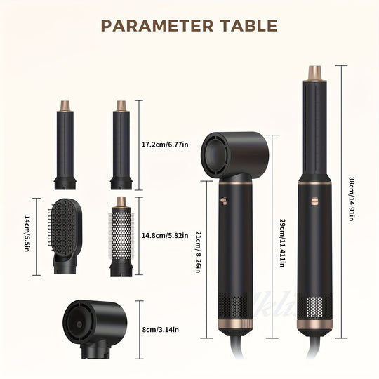 GlamFlow | 5-in-1 Haarstyler mit Aufsätzen für Locken & Glätten Decorique.de