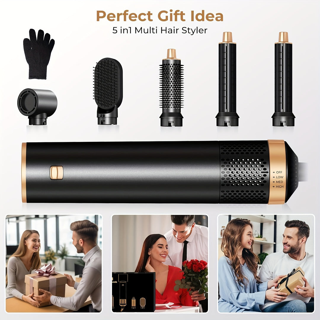 GlamFlow | 5-in-1 Haarstyler mit Aufsätzen für Locken & Glätten Decorique.de